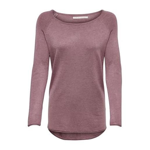 Only onlmila lacy l/s long pullover knt noos felpa, rosa (mesa rose/melange), l donna