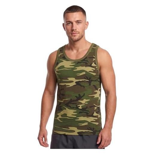 OUTBOUND mimetico militare canotta - bosco mimetico - cotone, waldland camouflage, 100% cotone. 100% cotone, uomo, xx-large, mimetico