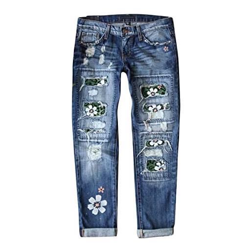 NOAGENJT vestito jeans donna lungo jeans donna larghi in fondo pantaloni donna comodi pantaloni donna eleganti vita alta gamba larga pantaloni donna pantaloni del pigiama 23.99