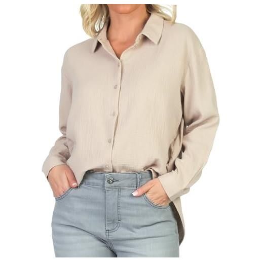 Jdy theis life l/s loose shirt wvn noos camicia, oxford tan, l donna