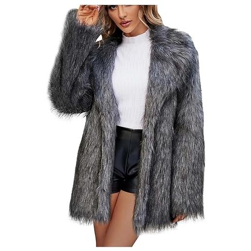 WOXIHUAN giubbotto donna in pelliccia sintetica cappotto in pile donna ecopelliccia inverno caldo cappotto shaggy corto parka cappotti giacche piumino