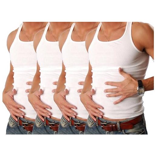 Cocain underwear 2 | 4 | 6 | confezione da 10 magliette da uomo brand cocain - canotta 100% cotone - bianco double rip - taglie dalla 5 alla 12 (6xl, 4 - maglia intima da uomo, a doppia coste)