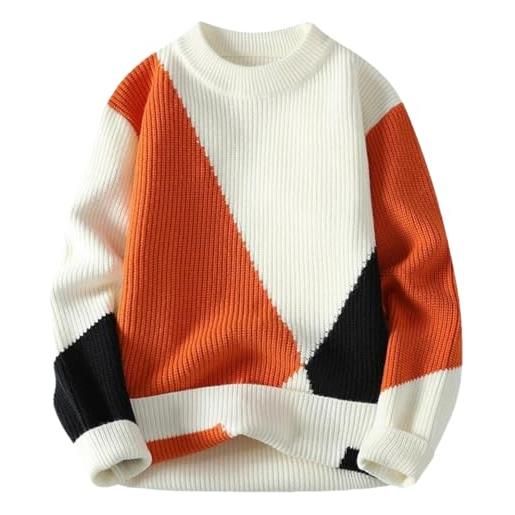 DBFBDTU maglione caldo spesso dei maglioni di natale degli uomini di inverno degli uomini, bianco, m
