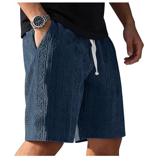 YloveM pantaloncini uomo estivi con tasche casual corti pantaloni corti uomo con elasticizzati vita sportivi cargo shorts bermuda uomo estivi con coulisse