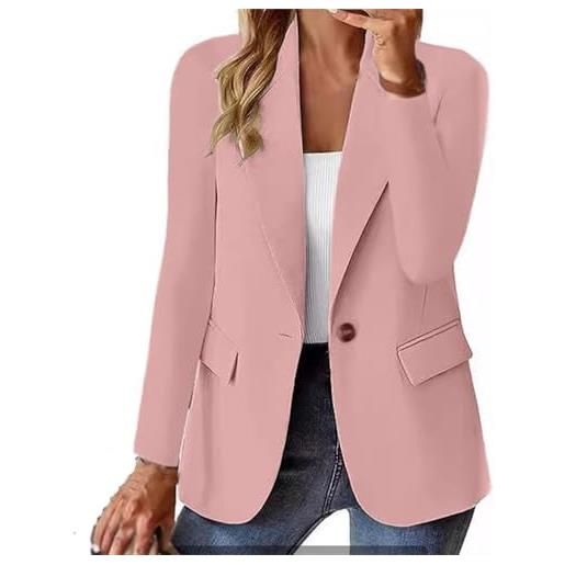 Generic blazer estivi da donna, giacca da completo cardigan primaverile ed estivo a maniche lunghe in tinta unita, casual, da lavoro