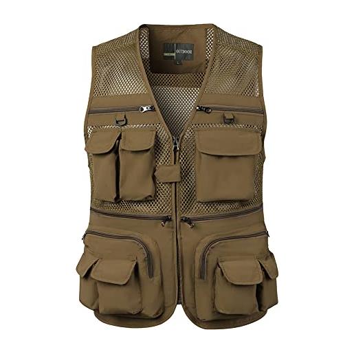 YAOTT gilet sportivo uomo gilet estivo per attività all'aperto, leggero traspirante gilet da pesca con multitasche, giacca senza maniche casual giubbotto smanicato da lavoro per fotografia caccia viaggio
