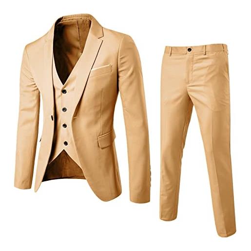 Kobilee vestito elegante uomo matrimonio curvy abito matrimonio abito da sposo smoking comode taglie forti completo elegante moderni business slim fit abito cerimonia 3 pezzi cotone 4xl vestiti