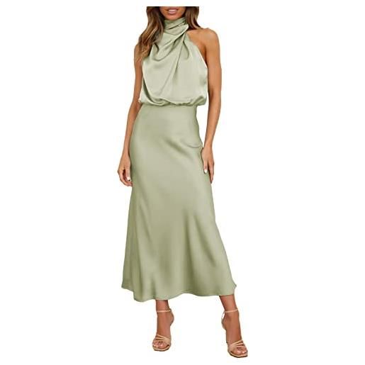 Cocila donna elegante paillettes vestito lungo abito da donna in raso lungo formale estivo con scollo a lupetto senza maniche con spacco laterale e maxi abiti a canotta abito lungo sfumato (gn2, m)