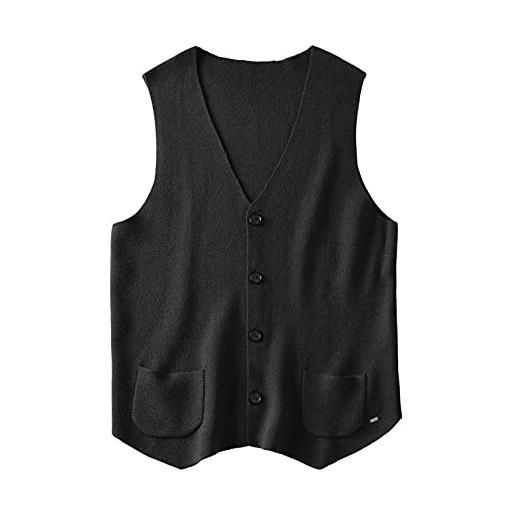 ZHILI gilet da uomo a spina di pesce occidentale in misto lana slim fit, gilet grande e alto dxl