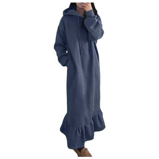 tinetill abito invernale donna taglie forti abito pullover caldo con cappuccio abito lungo foderato in pile felpa con cappuccio a maniche lunghe felpa lunga ampia abbigliamento per il tempo libero