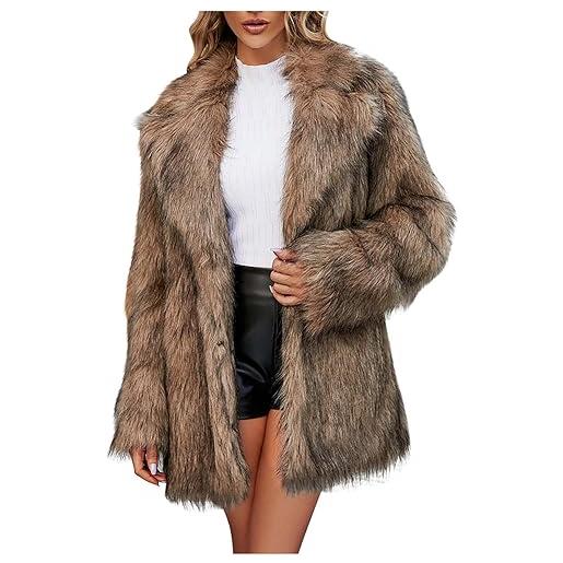 WOXIHUAN giubbotto donna in pelliccia sintetica cappotto in pile donna ecopelliccia inverno caldo cappotto shaggy corto parka cappotti giacche piumino