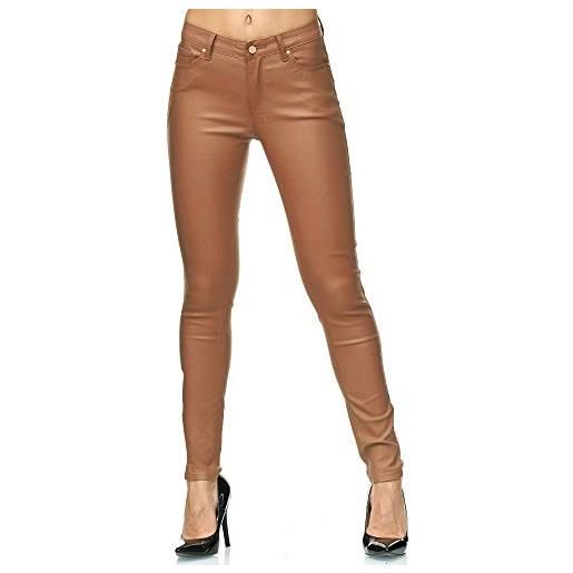 Elara pantaloni donna similpelle effetto push up chunkyrayan marrone e621 3 brown 36 (s)