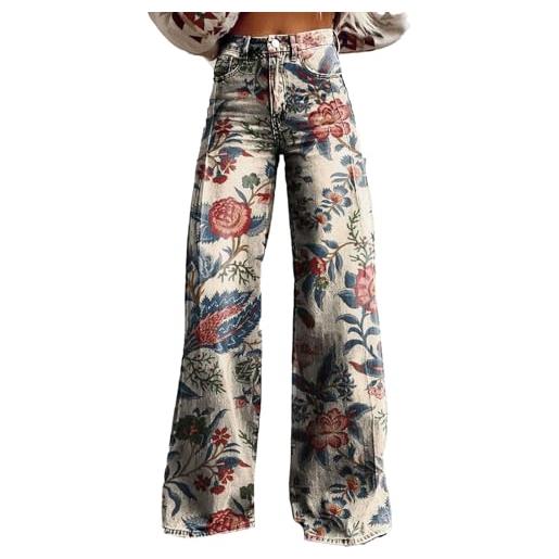 Udbeksid pantaloni a zampa donna anni 70 retrò jeans larghi vita alta baggy streetwear corduroy bootcut vintage fantasia a quadri denim stretch oversize casual hippie