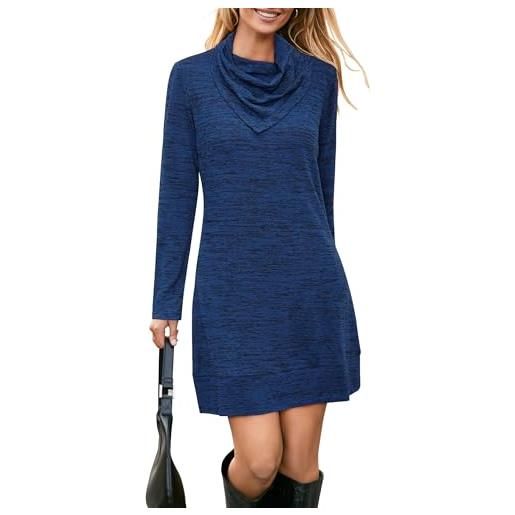 STYLEWORD abito lavorato a maglia abito maglione a maniche lunghe da donna abito invernale caldo abito a tunica per l'autunno inverno