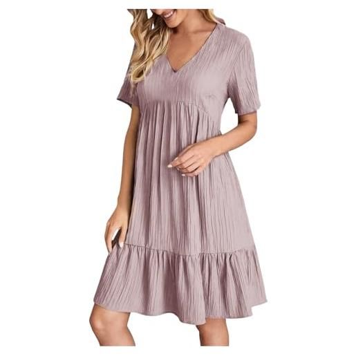 LKRSEEF abiti estivi donna vestiti da mare in lino e cotone leggeri freschi eleganti casual per spiaggia