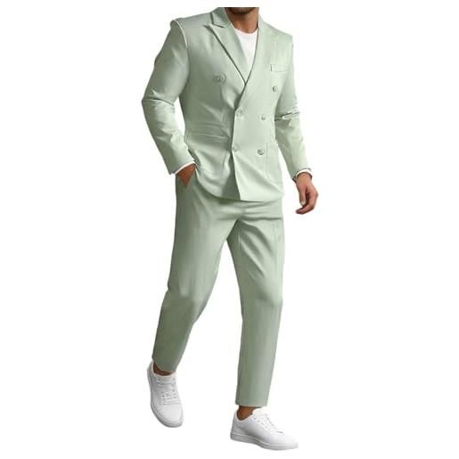 Generico abiti classici da cerimonia per lo sposo e i testimoni abbigliamento formale dal taglio sartoriale uomo abito in lino con bottoni giacca pantaloni cena ballo risvolto a picco set di due pezzi