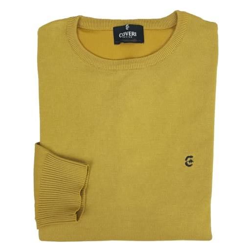 Coveri maglioni maglioncini uomo taglie forti comode tinta unita girocollo 3x 4x 5x 6x (3xl - senape)