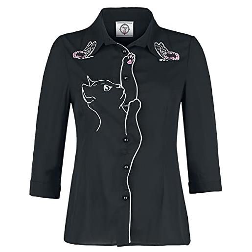 Banned dancing days snow bird shirt donna blusa nero regular