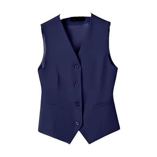 RWGSNB panciotto donna, gilet da donna gilet elegante classico con scollo a v eleganti blazer senza maniche gilet monopetto top da lavoro da donna con tasche