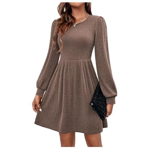 Hotouch abiti da donna uk casual maglione abito a maniche lunghe autunno inverno abiti da donna tunica abito con tasche