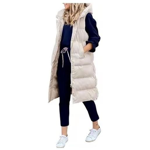 tinetill gilet con cappuccio donna gilet lungo senza maniche con gilet in piumino gilet trapuntato cappotto caldo con tasche gilet giacca da esterno con cappuccio cappotto cerniera gilet