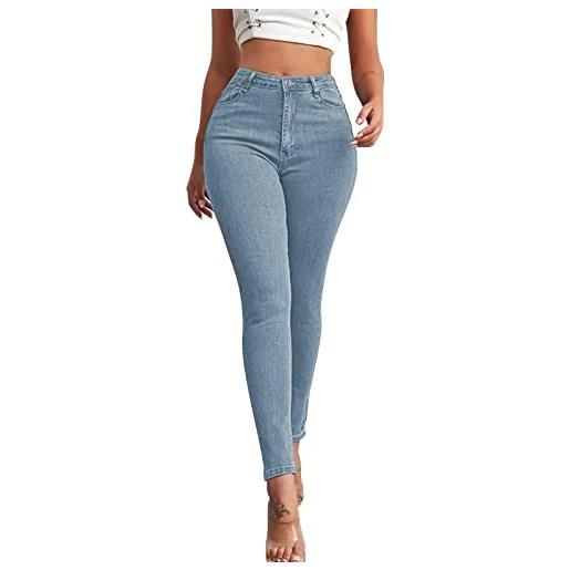 Generic pantaloni donna vita alta con elastico italy pantaloni da donna elasticizzati a vita alta con bottoni sottili pantaloni a matita da donna jeans elasticizzati pantaloni a vita alta donna larghi comoda