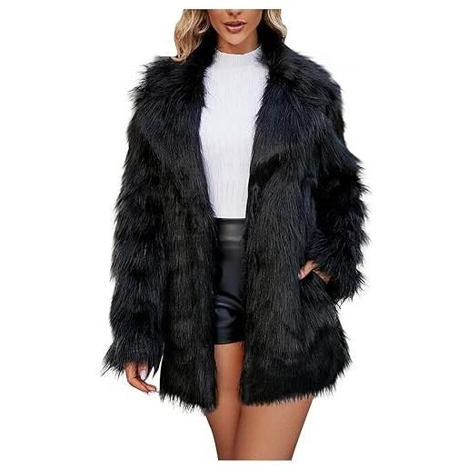 WOXIHUAN giubbotto donna in pelliccia sintetica cappotto in pile donna ecopelliccia inverno caldo cappotto shaggy corto parka cappotti giacche piumino