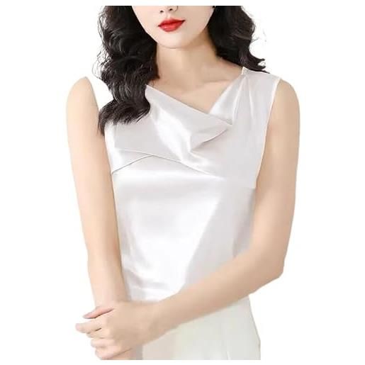 Ordobo canotta in seta per donna - top in chiffon donna moda estate gilet senza maniche ufficio lavoro abiti da festa morbido elegante sexy streetwear taglie forti