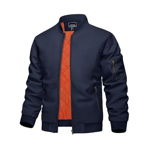 KEFITEVD - giacca da baseball da uomo, invernale, retrò, militare, con tasche con cerniera