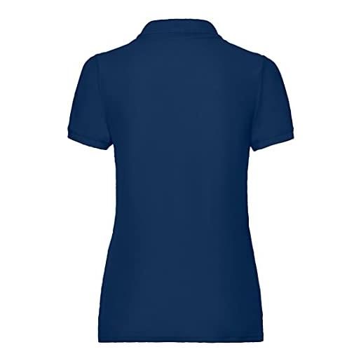 Fruit of the Loom, polo da donna a maniche corte, 65% poliestere/35% cotone navy medium