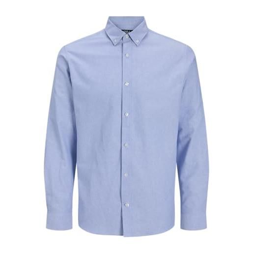 JJ REBEL jreboscar - maglietta ls noos, camicia uomo, blu di cachemire, l