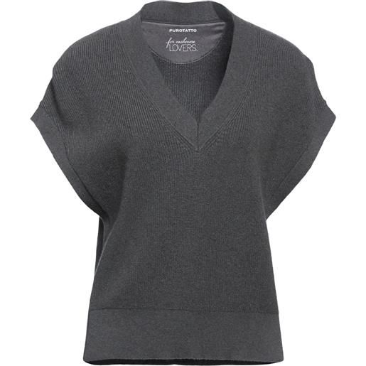 PUROTATTO - maglia gilet - piombo