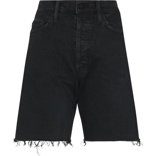 MOTHER shorts con orlo sfrangiato - nero
