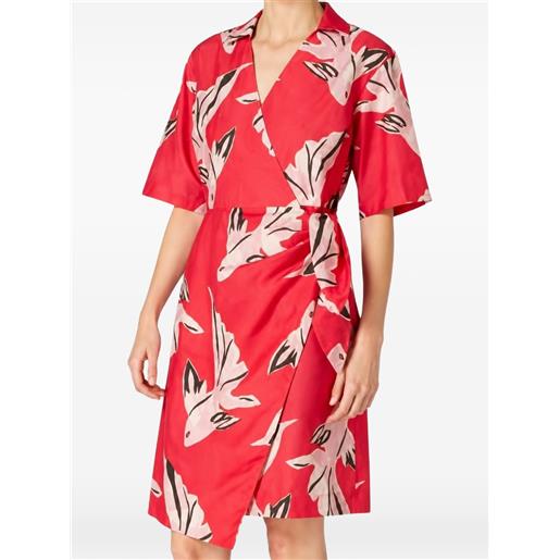 Paul Smith graphic-print wrap mini dress - rosso