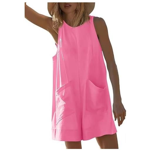 Haibang salopette donna estiva tute corte donna senza manica allentata casual jumpsuit con tasche morbida monopezzi e tutine elegante playsuit overall romper pantaloncini spiaggia vacanza outfit