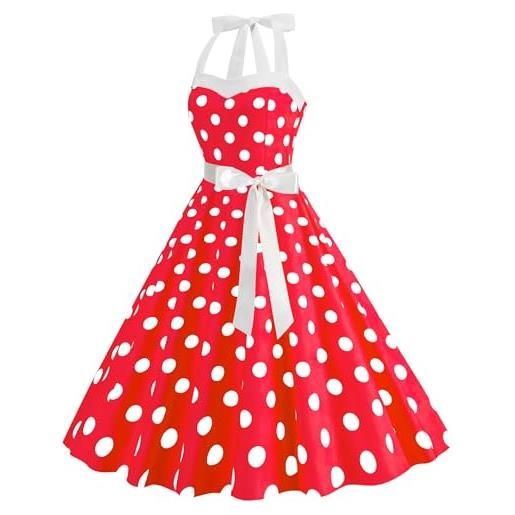 maxToonrain abito da donna anni 50 a pois, vintage 1950, abito da cocktail, da sera, da festa, abito elegante per adulti, l