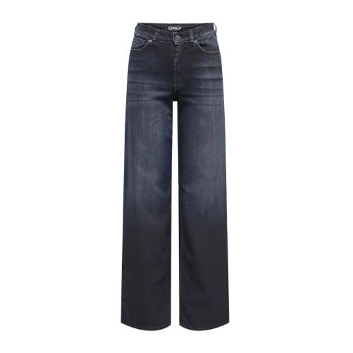 ONLY onlmadisonblush hw wd coat dnm rea62noos, blu jeans scuro, (m) w x 30l donna
