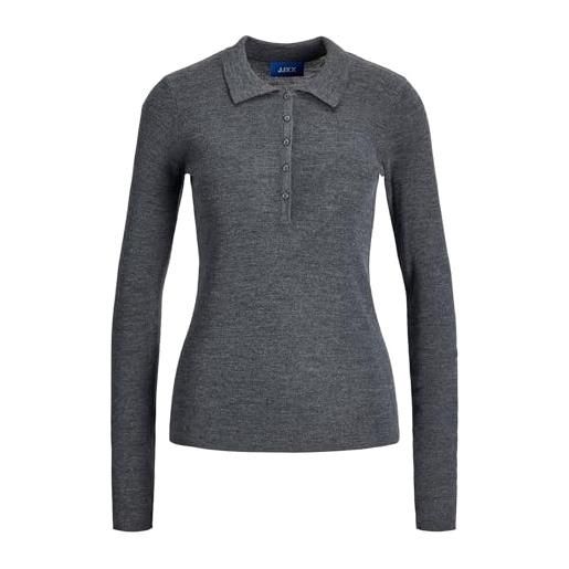 JJXX jxwren wool blend polo neck knit, melange grigio medio, m