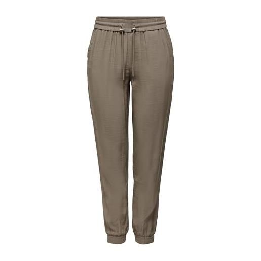 Only onlkelda emery - pantaloni da donna con taglio gamba largo, taglio normale, noce, 40w x 32l
