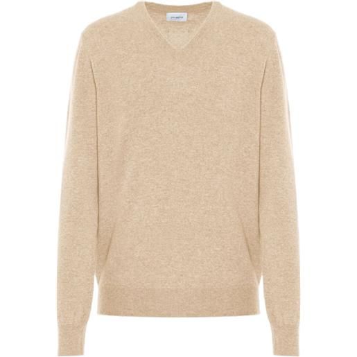 Malo maglione in cashmere con scollo a v - toni neutri