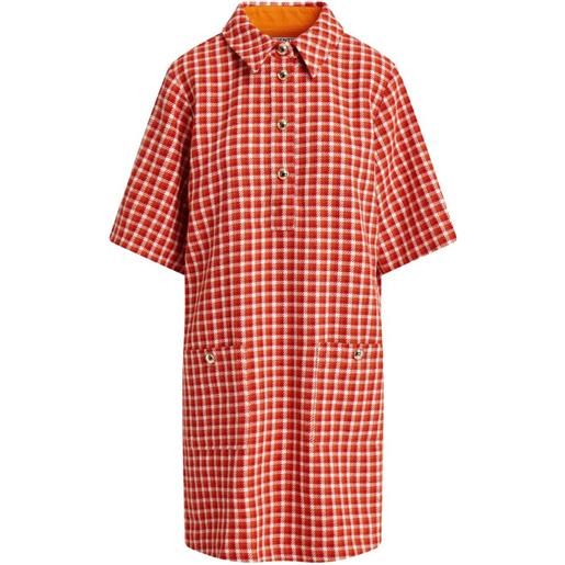 Essentiel Antwerp abito corto kooky svasato a quadri - rosso