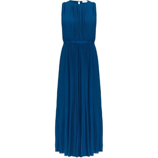 Max Mara abito midi smanicato con pieghe - blu