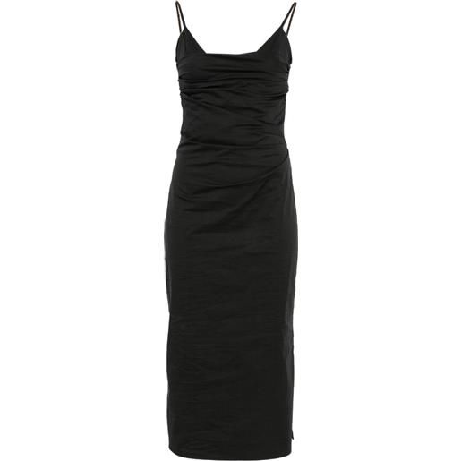 Patrizia Pepe abito midi con ruches - nero