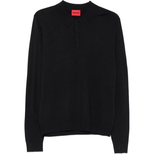HUGO san pippo button-fastening polo shirt - blu