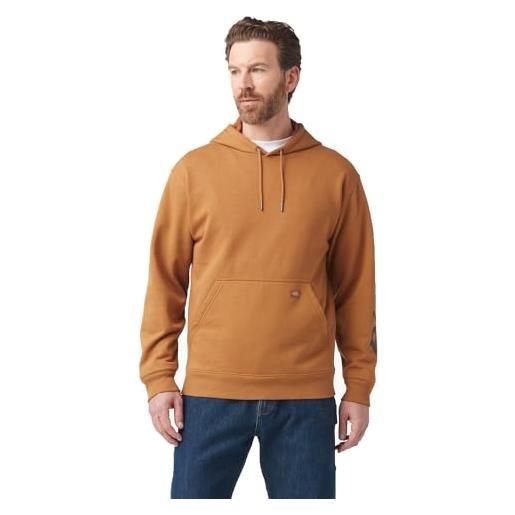 Dickies wordmark dwr pullover fleece felpa con cappuccio, anatra marrone, m uomo
