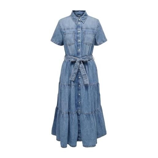 Only abito da donna in jeans onlaliyah abito lungo, media blu denim, m