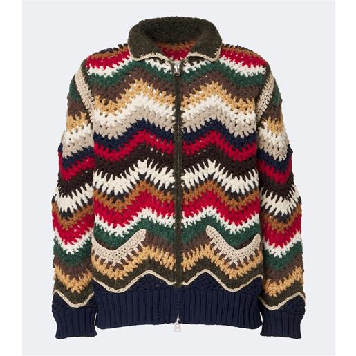 Sacai giacca blouson in crochet