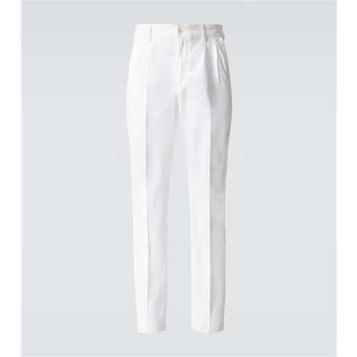Dunhill pantaloni regular in cotone e cashmere