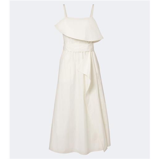 Proenza Schouler abito midi reign in misto cotone con volant