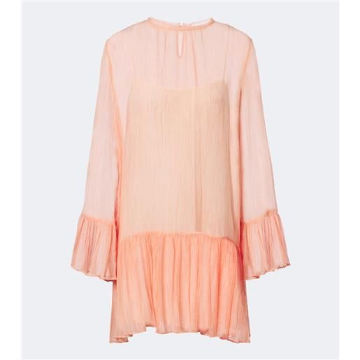 Ulla Johnson abito corto emmeline in chiffon di seta